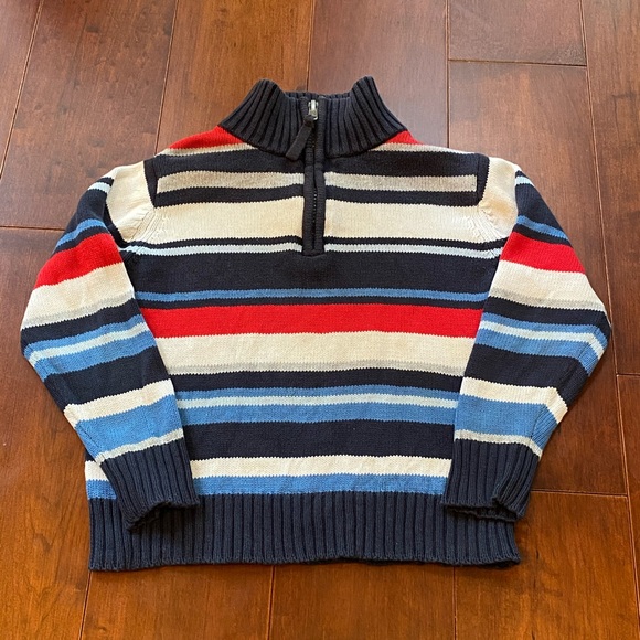 Boys Palomino Multi Striped Half Zip Sweater - Picture 3 of 7